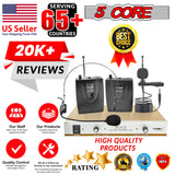 5Core Wireless Microphones w 1 Headset 1 Collar Mic + Receiver Microfono Inalambrico