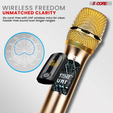5Core Wireless Microphone Pair UHF Handheld Microfonos Inalambricos Cordless Mic GOLD