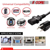 5Core AC Power Extension Cord safe grounded design view

