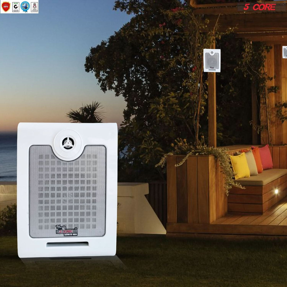 5Core 50W RMS high performance outdoor wall speakers, ceiling mount 4Ohms