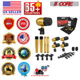 5 Core Drum Microphone Kit 9Pc All Metal Drummer Mics Tom/Snare & Cymbals Wired Instrument Drums Set