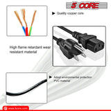 5Core AC Power Cord 6ft length measurement reference view
