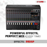 5 Core Audio Mixer 12 Channel DJ Soundboard USB Interface Bluetooth Mixing Console w 99 DSP Effect
