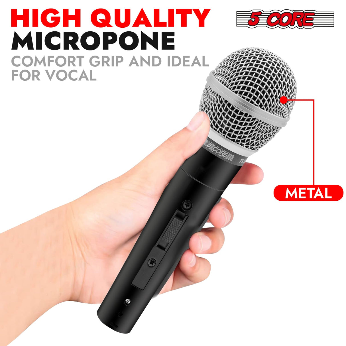 5Core XLR Microphone Dynamic Mic Karaoke Singing Studio Microfono Handheld Mics