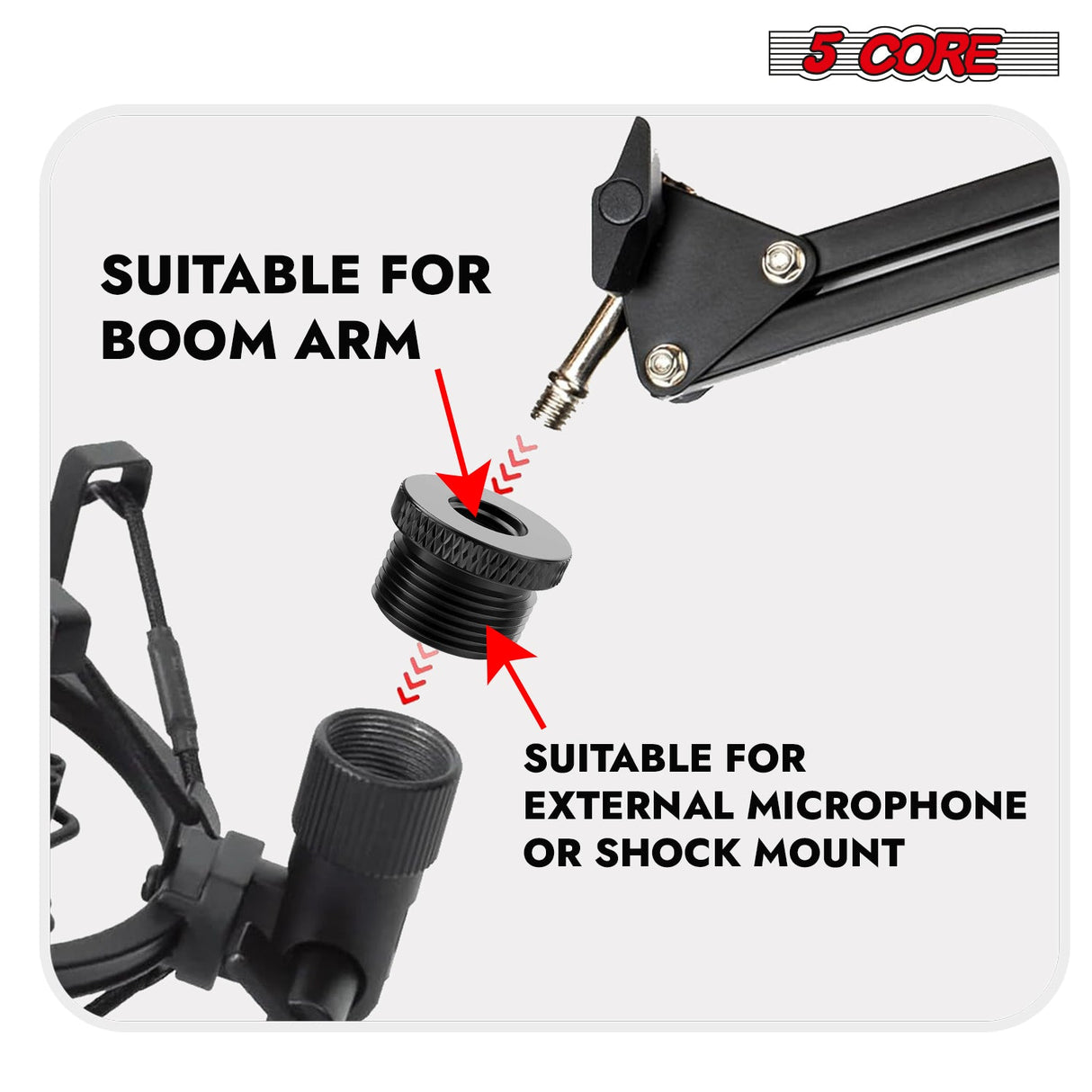 5 Core Mic Stand Adapter 12 Pieces 5/8 Male to 3/8 Female Screw Thread Conversion Connector