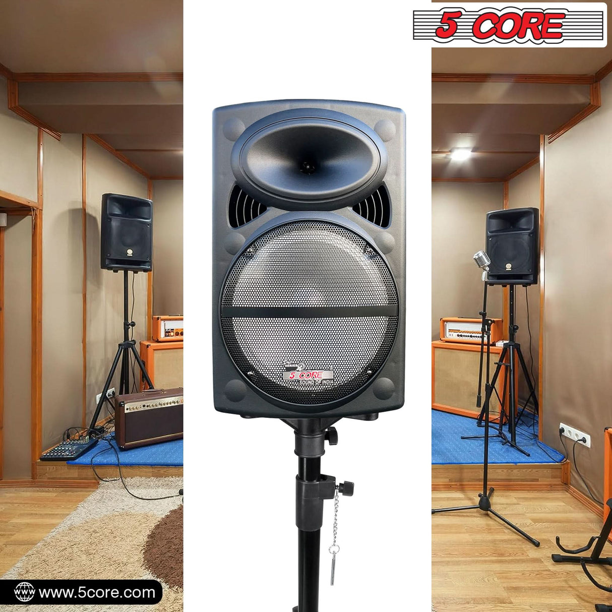 5 Core Speaker Stand Tripod Heavy Duty Adjustable 60" Universal Mount for PA DJ Studio