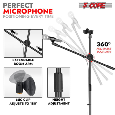Set of 4 durable floor microphone stands