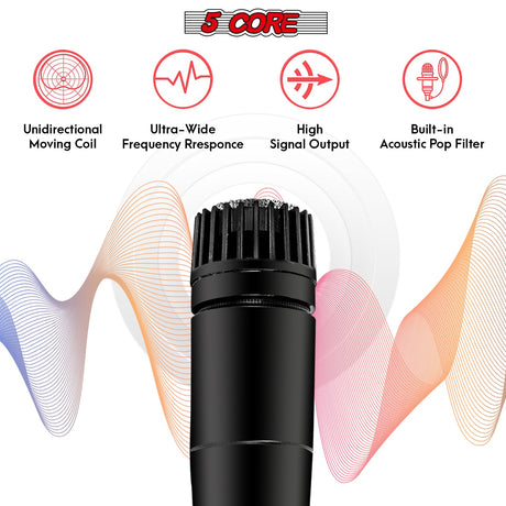 5Core XLR Microphone Dynamic Mic Karaoke Singing Studio Microfono Handheld Mics