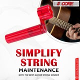 5Core Guitar String Winder 6Pcs Professional Guitars Tools Peg Winder with Bridge Pin Remover
