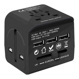 5 Core Universal Travel Adapter Worldwide w 3 USB Ports International Power Adopter for US EU UK AUS