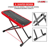 5Core Guitar Foot Stool Height Adjustable Folding Leg Rest Classical Footrest