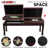 5 Core Duet Piano Bench 3.5 Inch Padded Cushioned Stool Wooden Heavy Duty Musician Chair w Storage