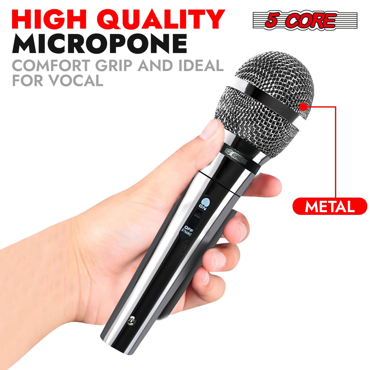 5Core XLR Microphone Dynamic Mic Karaoke Singing Studio Microfono Handheld Mics