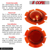 5Core 2 Inch Diaphragm Replacement 10 Pcs Phenolic Voice Coil 51mm + Kapton Former Diameter Horn