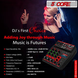 5Core Audio Mixer 4 Channel DJ Soundboard USB Interface Bluetooth Mixing Console w Repeat Delay +48V