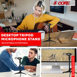 5 Core Desk Mic Stand Height Adjustable Desktop Microphone Stands Metal Tripod Portable Foldable