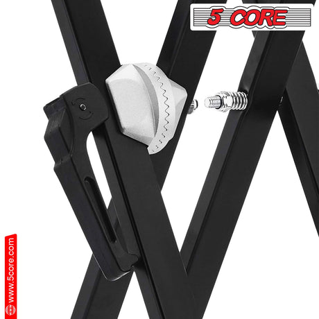 5 Core Keyboard Stand Dual X Shape Gear Adjustable Foldable Portable Key Board DJ Controller Stands