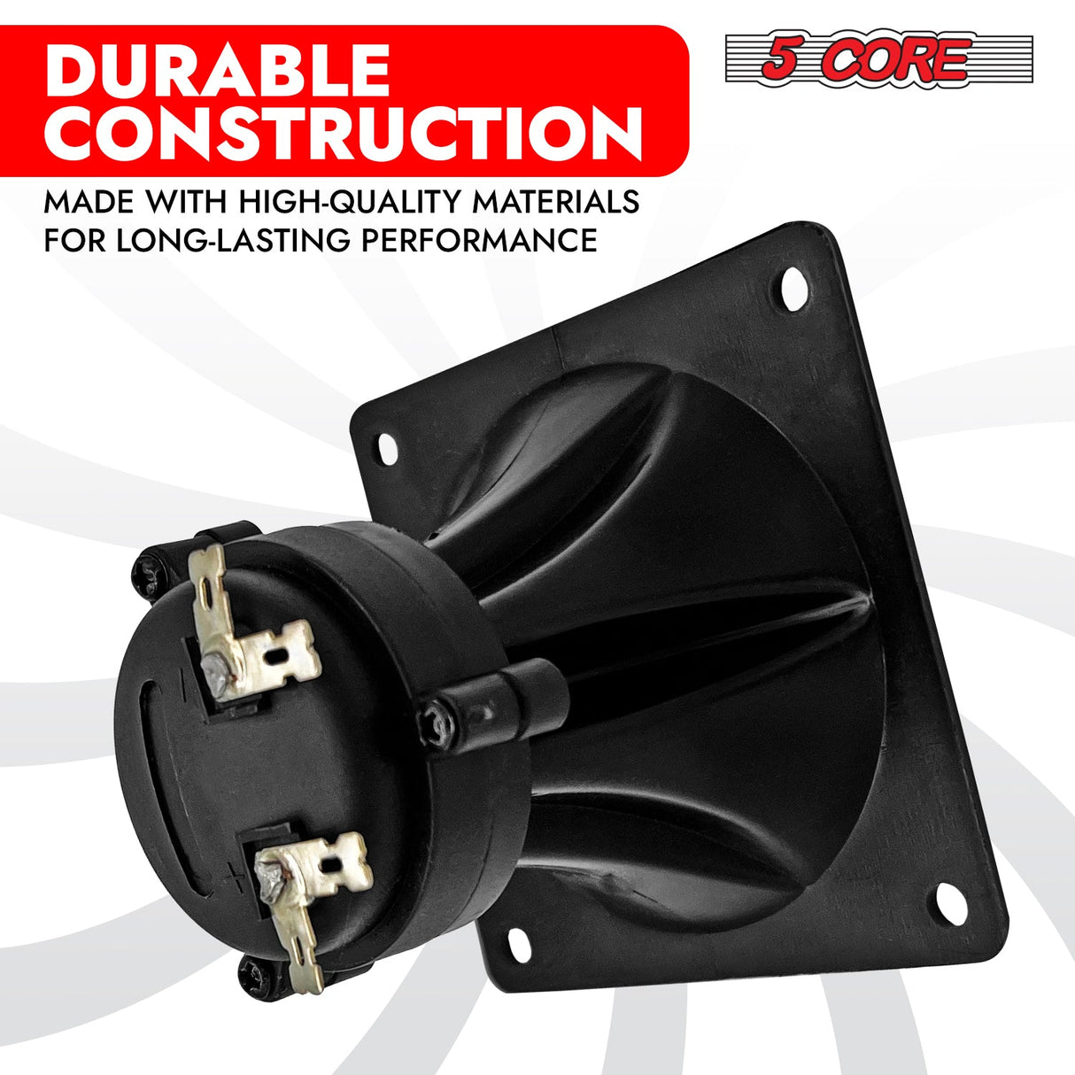 5Core Tweeter 3.25" x 3.25" 40W Component Square Driver Replacement Piezo Super Horn