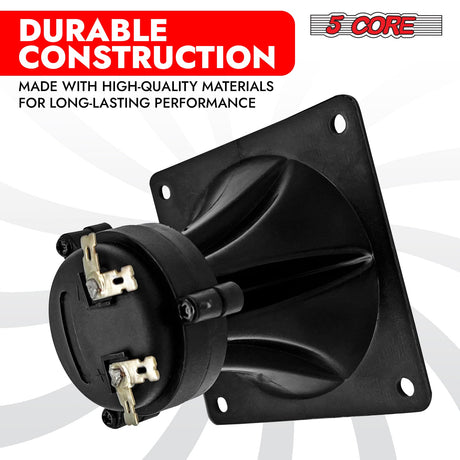 5Core Tweeter 3.25" x 3.25" 40W Component Square Driver Replacement Piezo Super Horn