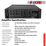 5Core Amp 500W Amplifier Home Audio PA Bass DJ Stereo Receiver Rack Mount Passive Speaker Amplificador