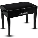 5 Core Adjustable Piano Bench Thick 3.25" Solid Wood Keyboard Stool Heavy Duty Musician Chair