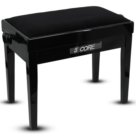 5 Core Adjustable Piano Bench Thick 3.25" Solid Wood Keyboard Stool Heavy Duty Musician Chair