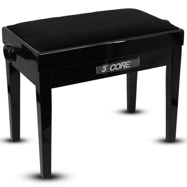5 Core Adjustable Piano Bench Thick 3.25" Solid Wood Keyboard Stool Heavy Duty Musician Chair