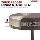5 Core Drum Throne 3" Thick Padded Memory Foam Comfortable Drummer Stool 330Lb Capacity Adjustable