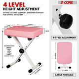 5 Core Keyboard Bench 3 Inch Padded Piano Stool Adjustable 20.5" Guitar Seat Heavy Duty Portable