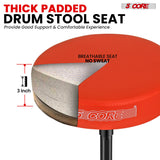 5 Core Drum Throne 3" Thick Padded Memory Foam Comfortable Drummer Stool 330Lb Capacity Adjustable