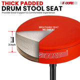 5 Core Drum Throne 3" Thick Padded Memory Foam Comfortable Drummer Stool 330Lb Capacity Adjustable