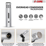 5Core Drum Mic Kit 7 Pcs Kick BassTom Snare Dynamic Microphone Instrument Mics Set Silver