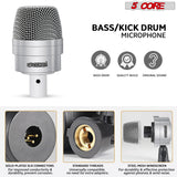 5Core Drum Mic Kit 7 Pcs Kick BassTom Snare Dynamic Microphone Instrument Mics Set Silver