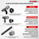 Drum microphone kit with optimized bass and snare drum sound