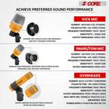 5Core Drum Mic Kit 7 Pcs Kick BassTom Snare Dynamic Microphone Instrument Mics Set Yellow