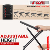 5Core Guitar Foot Stool Height Adjustable Folding Leg Rest Classical Footrest