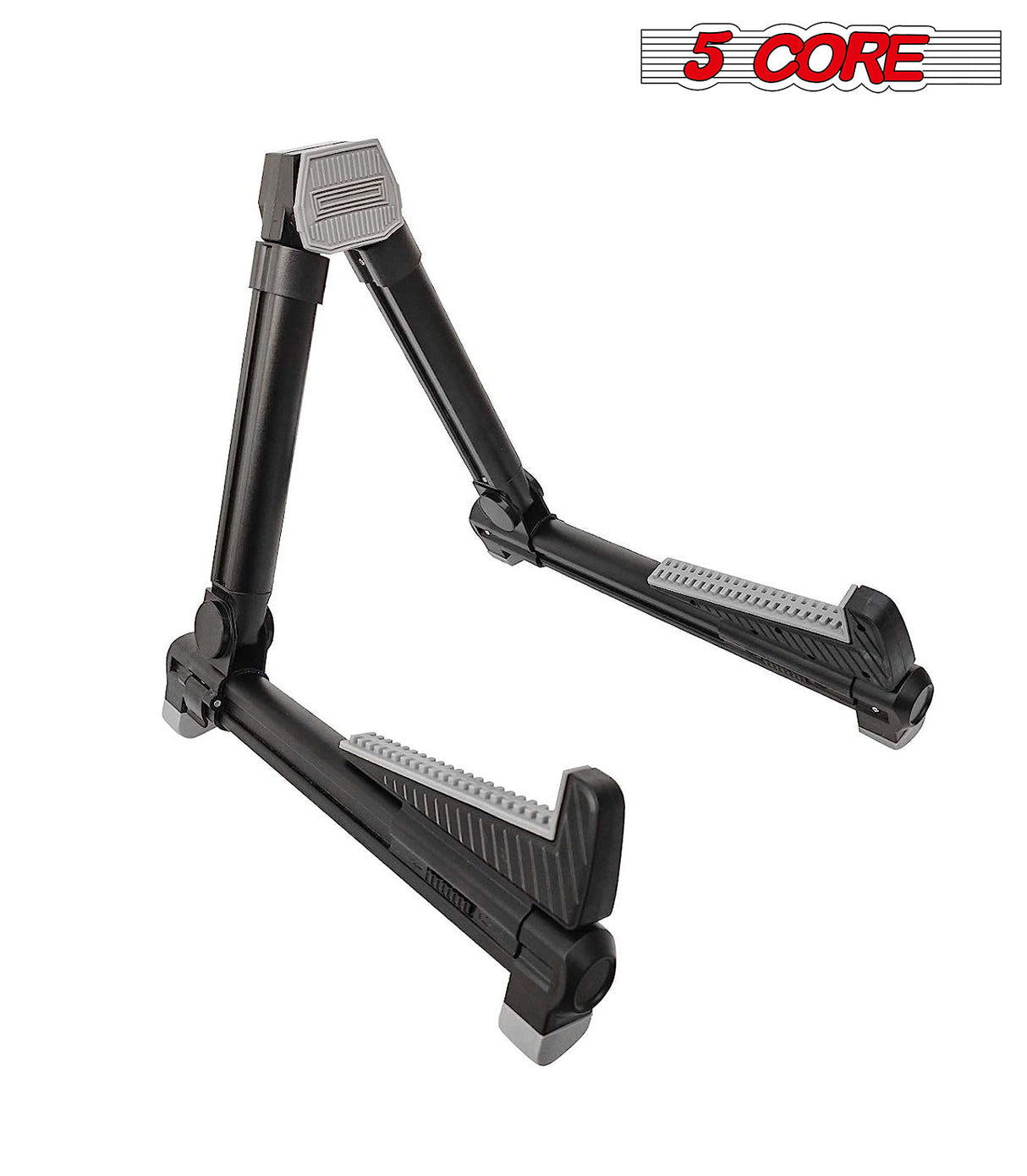 5Core Guitar Stand Floor Adjustable Aluminum A Frame Universal Folding Acoustic Electric Bass Stands BLACK