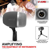 5 Core Tabla Mic XLR Wired Uni Directional Snare Tom Instrument Microphone BLACK