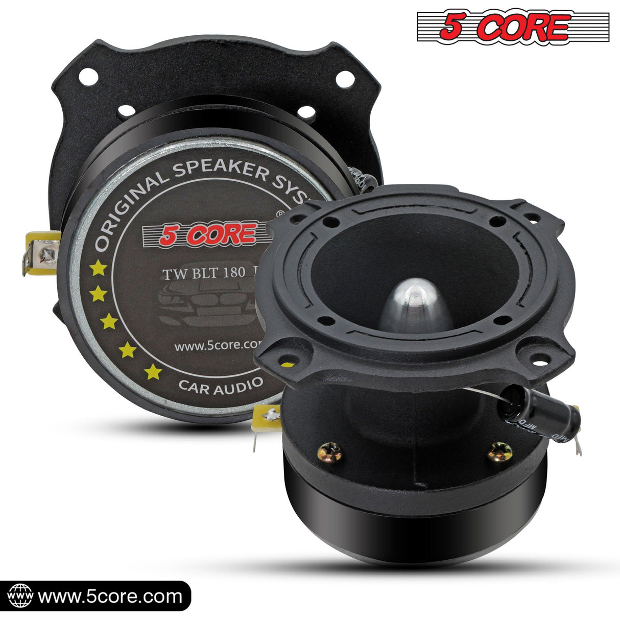 5Core 6.5 Inch Midrange Speaker + Tweeter Combo  500W PMPO 8Ohm Subwoofer 300W PMPO Tweeters