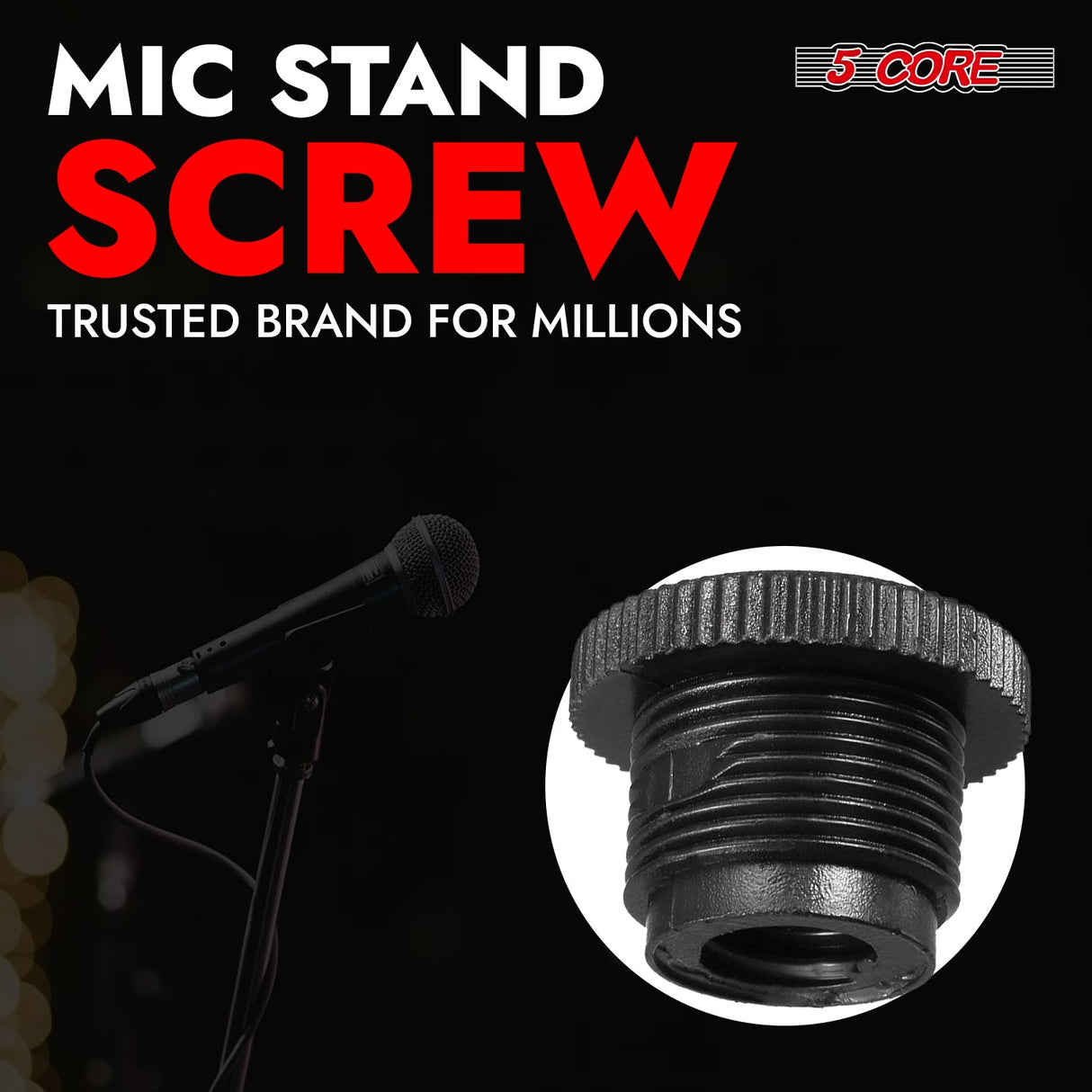 5 Core Mic Stand Adapter 5/8 Male to 3/8 Female Screw Thread Conversion Connector