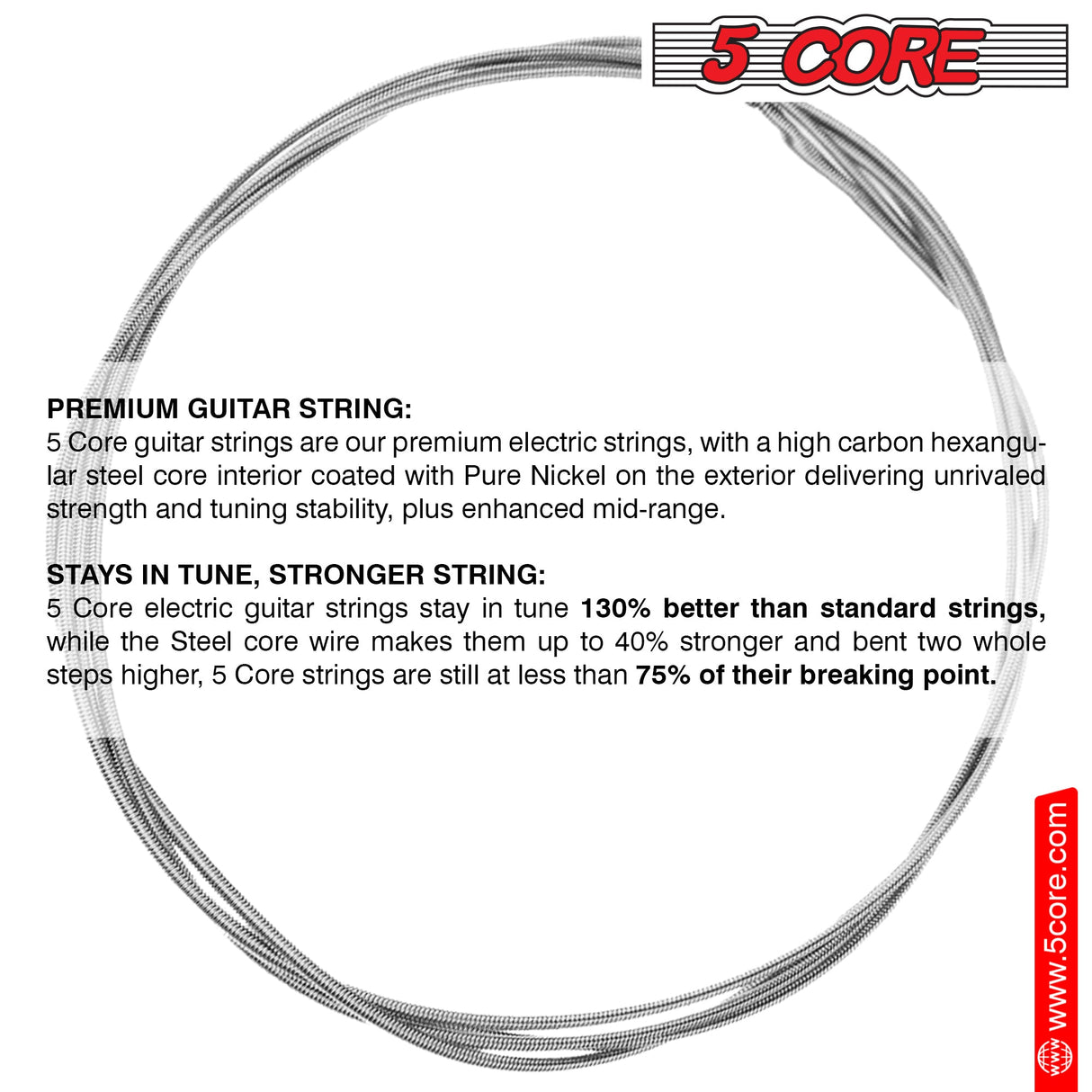 5 Core Electric Guitar Strings for 6 String Guitars Nickel Plated Steel Cuerdas Para Guitarra