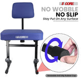 5 Core Piano Bench 3" Padded Cushioned Stool w Backrest Heavy Duty Musician Chair Height Adjustable