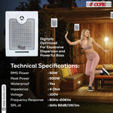 5Core Outdoor Speakers Stereo In Wall 500W Peak Passive Home Audio System