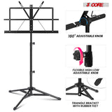 5 Core Music Stand Adjustable Desktop Book Stands Portable Sheet Holder All Metal Foldable Bookstand