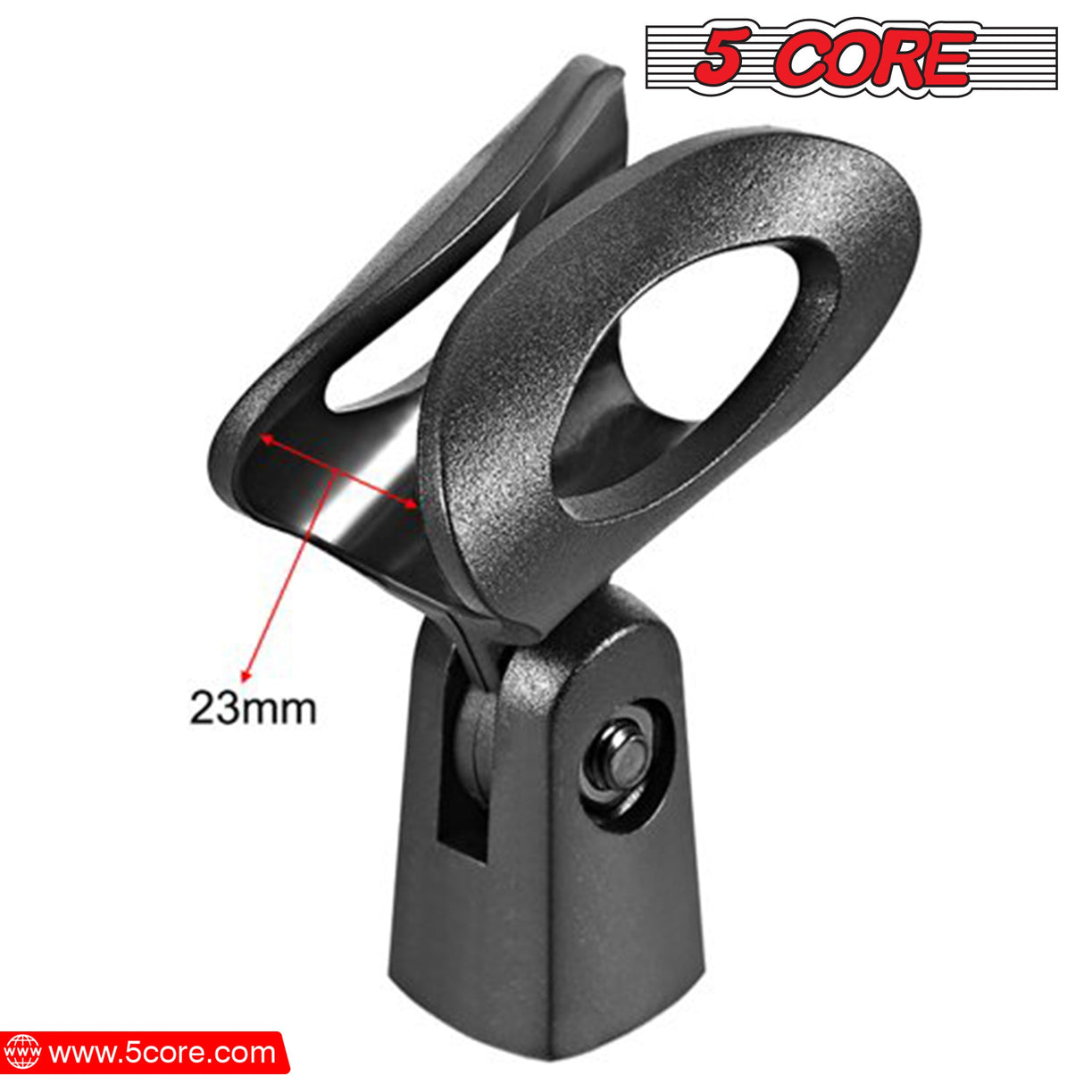 5 Core Microphone Clip Holder 2 Pieces with Screw Adapters 5/8 to 3/8 Inch