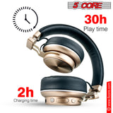 5 CORE Bluetooth Headphones Over Ear Noise Cancelling Headset Stereo Headphone with Padded Ear Cups + Adjustable Headband HEADPHONE 13 G