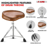 5Core Drum Throne Padded Guitar Stool Adjustable Drummer Seat for Adults And Kids