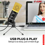 5Core Recording Microphone Podcast Bundle Professional Condenser Cardioid Mic Kit w Boom Arm