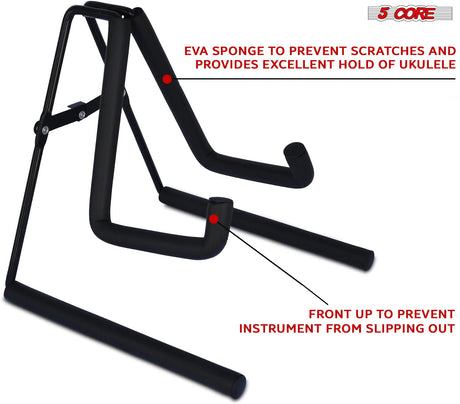 5 Core Ukulele Stand A Frame Metal Body w Soft Padded Arms Support Banjo Ukuleles Mini Guitar Violin