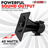 5Core Tweeter 3.25" x 3.25" 40W Component Square Driver Replacement Piezo Super Horn